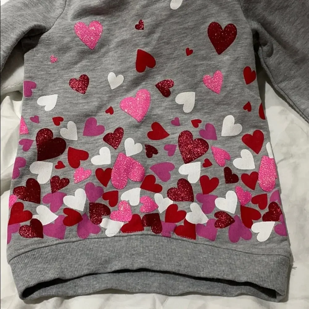 Gymboree 4 grey w/ hearts sweatshirt worn once